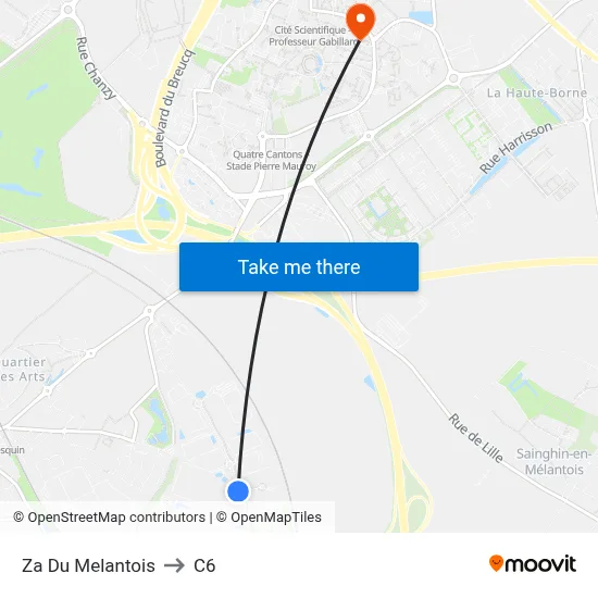 Za Du Melantois to C6 map