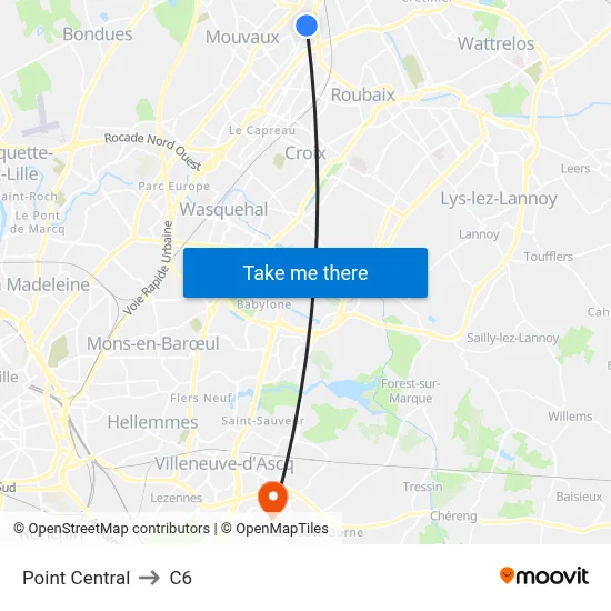 Point Central to C6 map