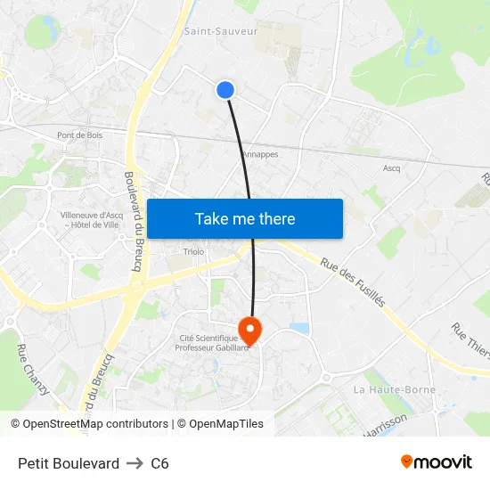 Petit Boulevard to C6 map