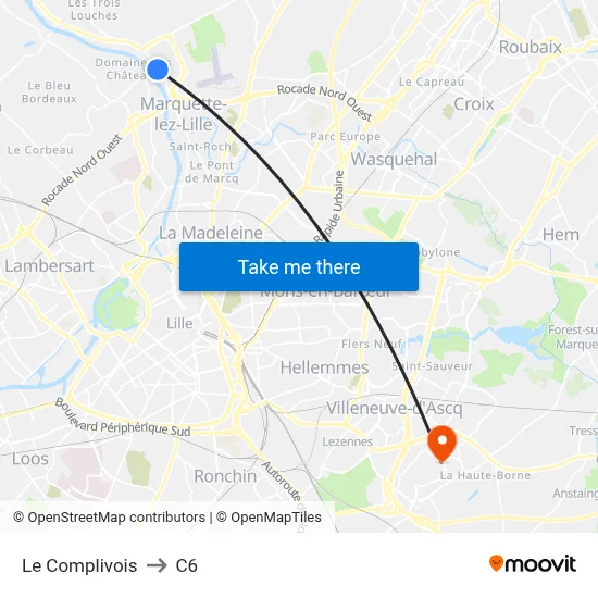 Le Complivois to C6 map