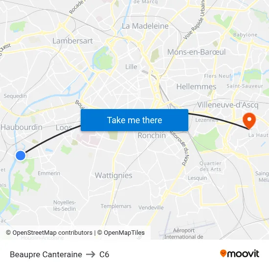 Beaupre Canteraine to C6 map