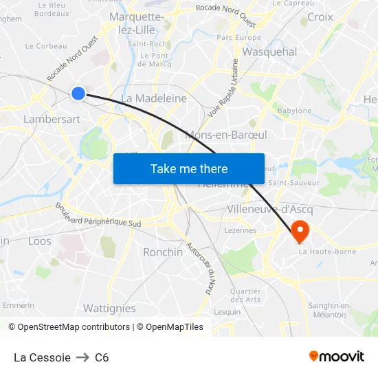 La Cessoie to C6 map