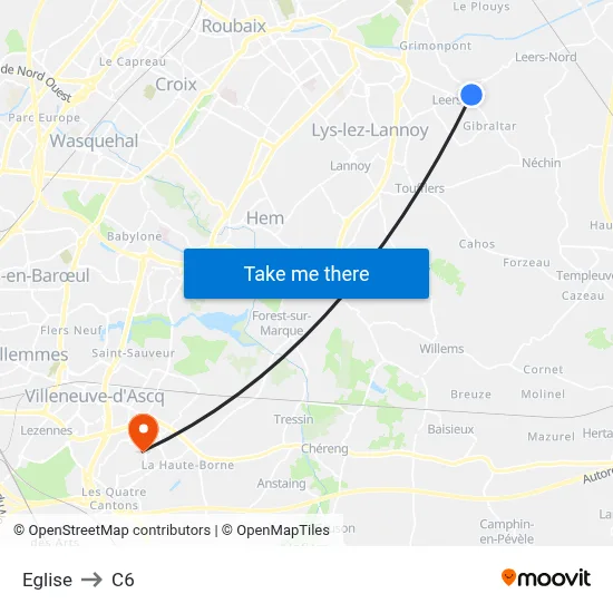 Eglise to C6 map