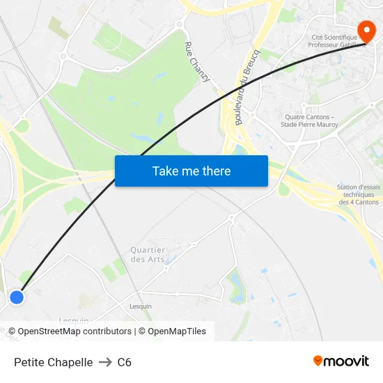 Petite Chapelle to C6 map