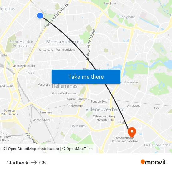 Gladbeck to C6 map
