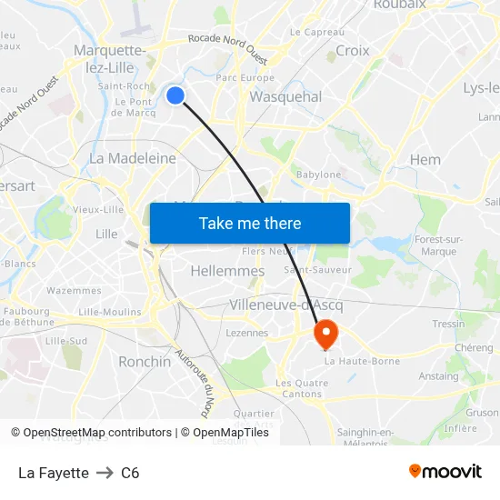 La Fayette to C6 map