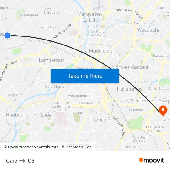 Gare to C6 map