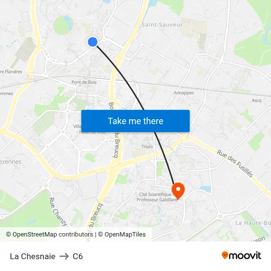 La Chesnaie to C6 map