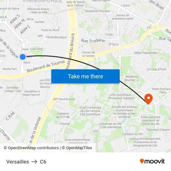 Versailles to C6 map