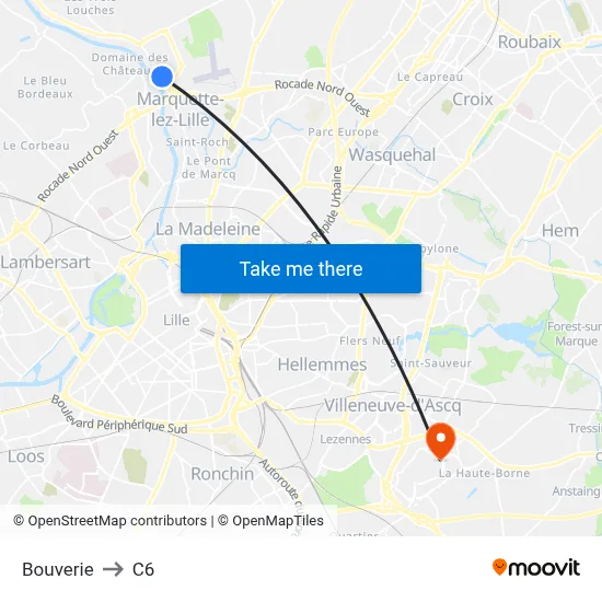 Bouverie to C6 map