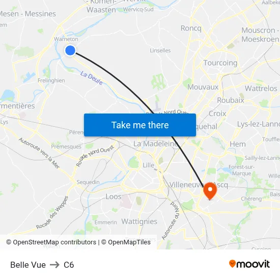 Belle Vue to C6 map