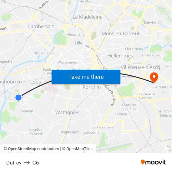 Dutrey to C6 map