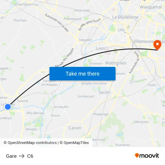 Gare to C6 map