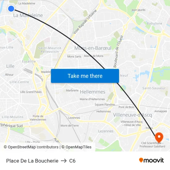 Place De La Boucherie to C6 map