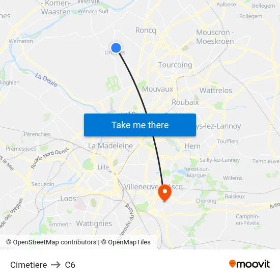 Cimetiere to C6 map