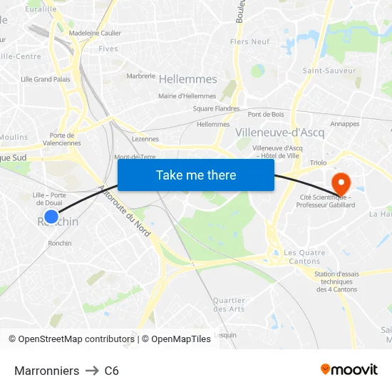 Marronniers to C6 map