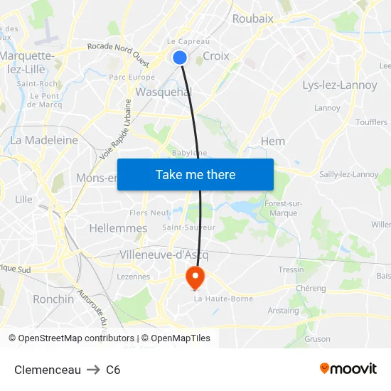 Clemenceau to C6 map