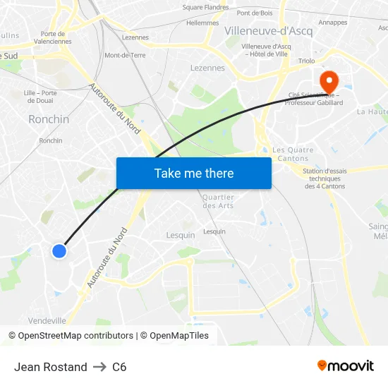 Jean Rostand to C6 map