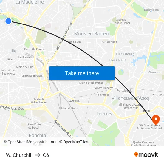 W. Churchill to C6 map