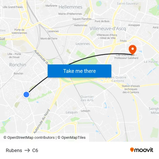 Rubens to C6 map