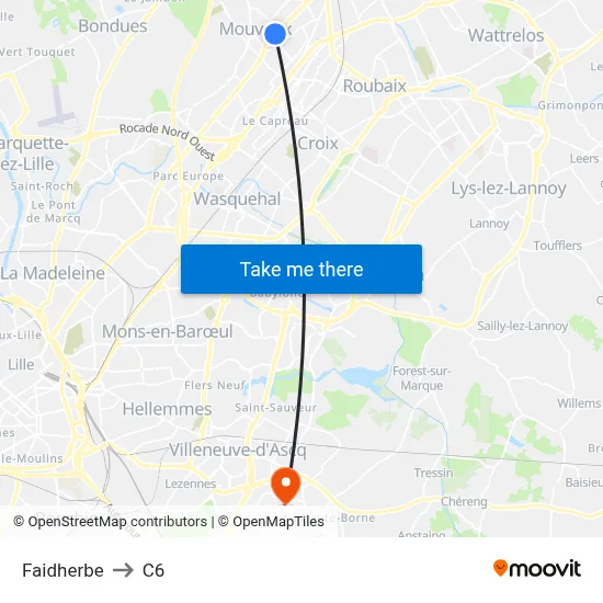 Faidherbe to C6 map