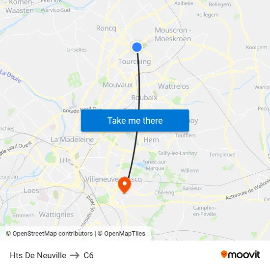 Hts De Neuville to C6 map