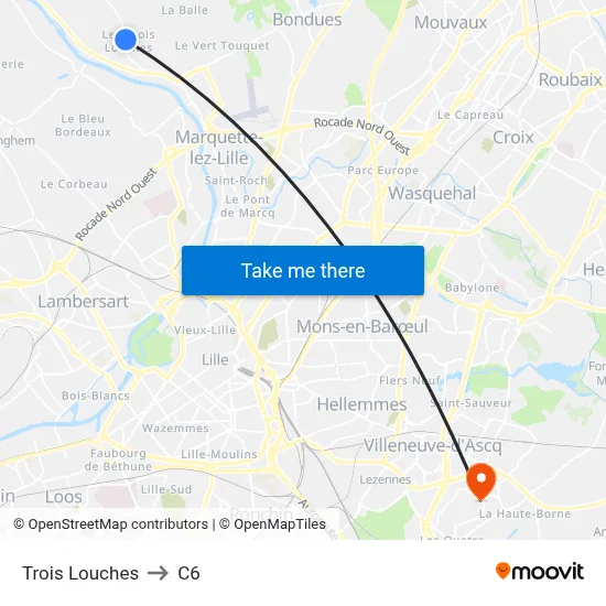 Trois Louches to C6 map