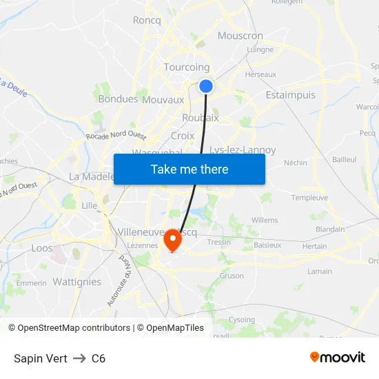 Sapin Vert to C6 map