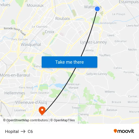 Hopital to C6 map