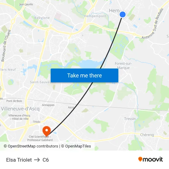 Elsa Triolet to C6 map