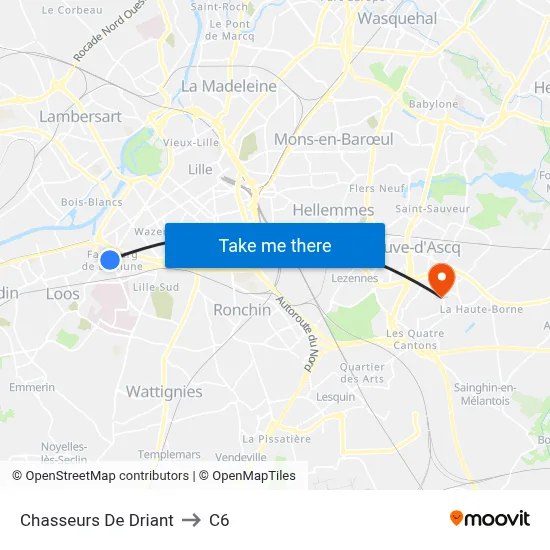 Chasseurs De Driant to C6 map