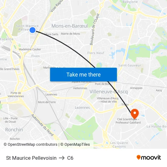 St Maurice Pellevoisin to C6 map