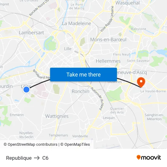 Republique to C6 map