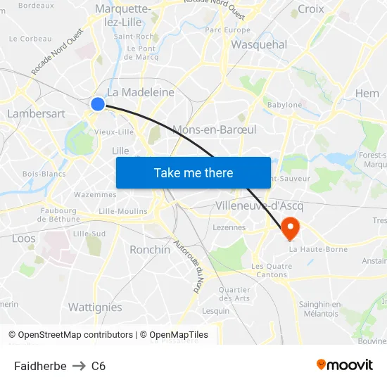 Faidherbe to C6 map
