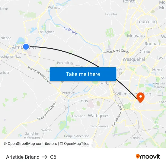 Aristide Briand to C6 map