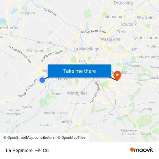La Pepiniere to C6 map