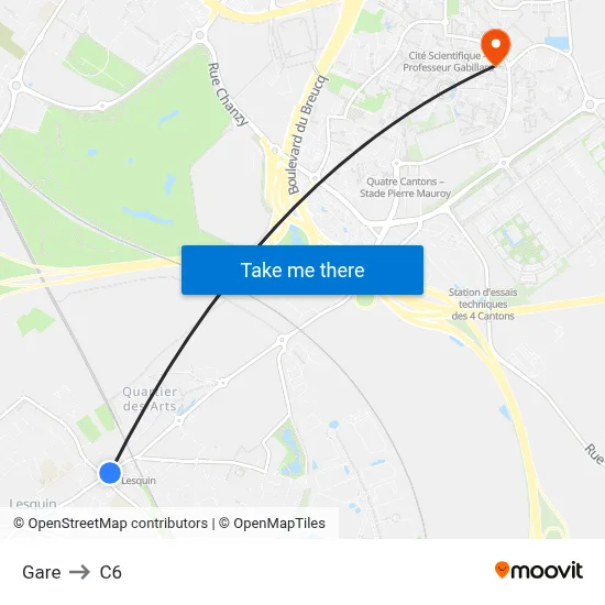 Gare to C6 map