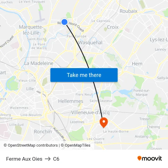 Ferme Aux Oies to C6 map