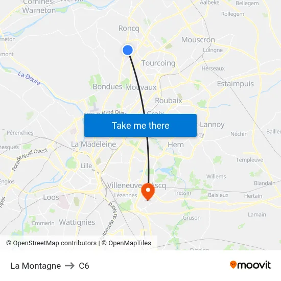 La Montagne to C6 map