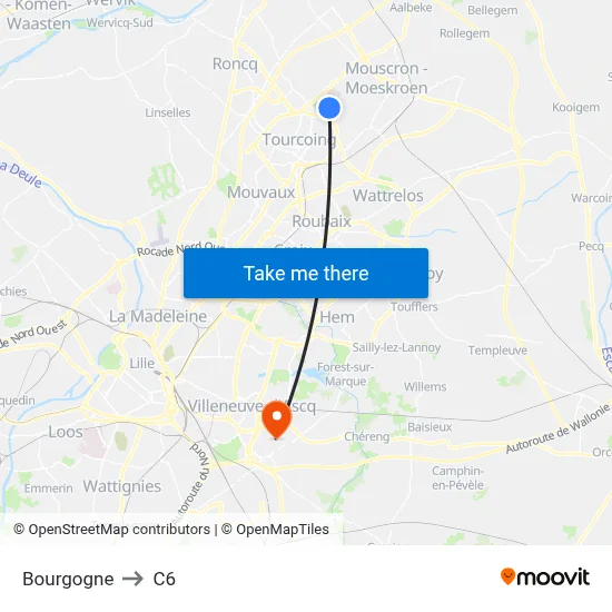 Bourgogne to C6 map