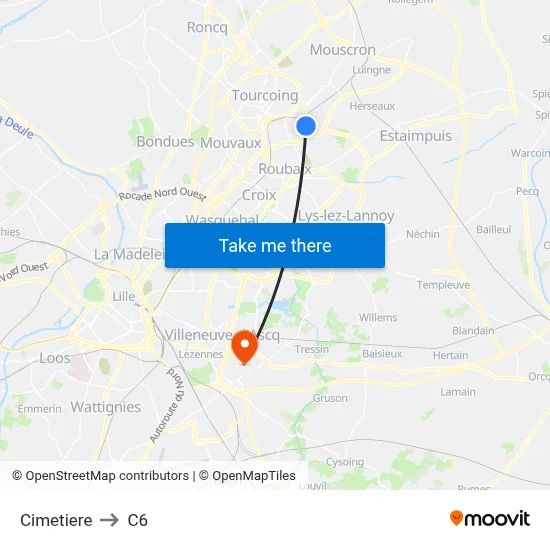 Cimetiere to C6 map