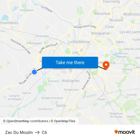 Zac Du Moulin to C6 map