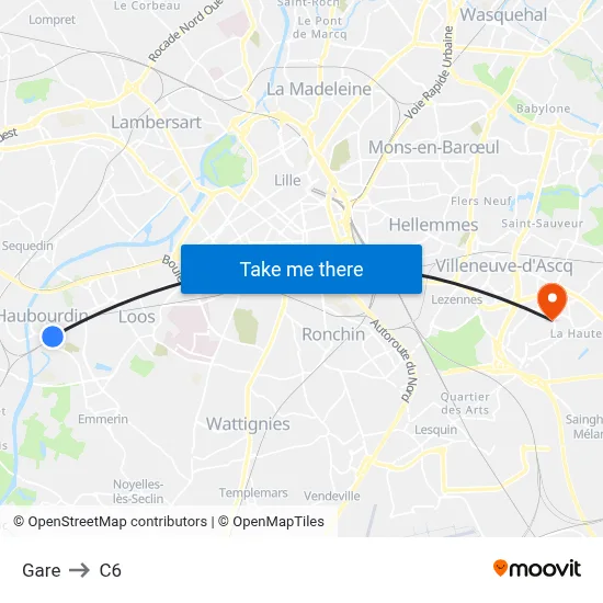 Gare to C6 map