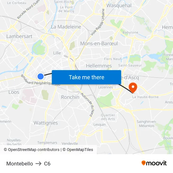 Montebello to C6 map