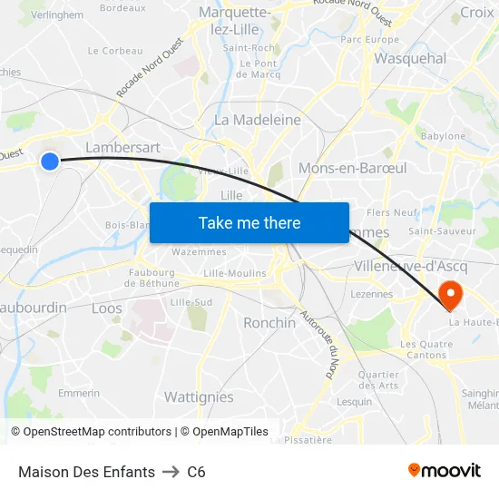Maison Des Enfants to C6 map