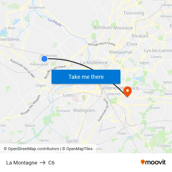 La Montagne to C6 map