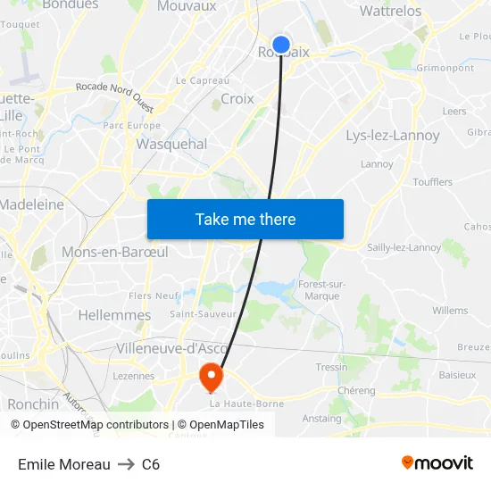 Emile Moreau to C6 map