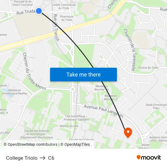 College Triolo to C6 map