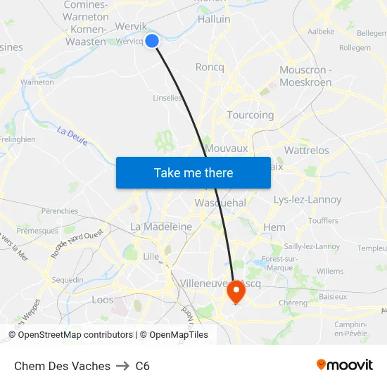 Chem Des Vaches to C6 map
