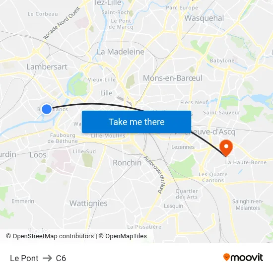 Le Pont to C6 map